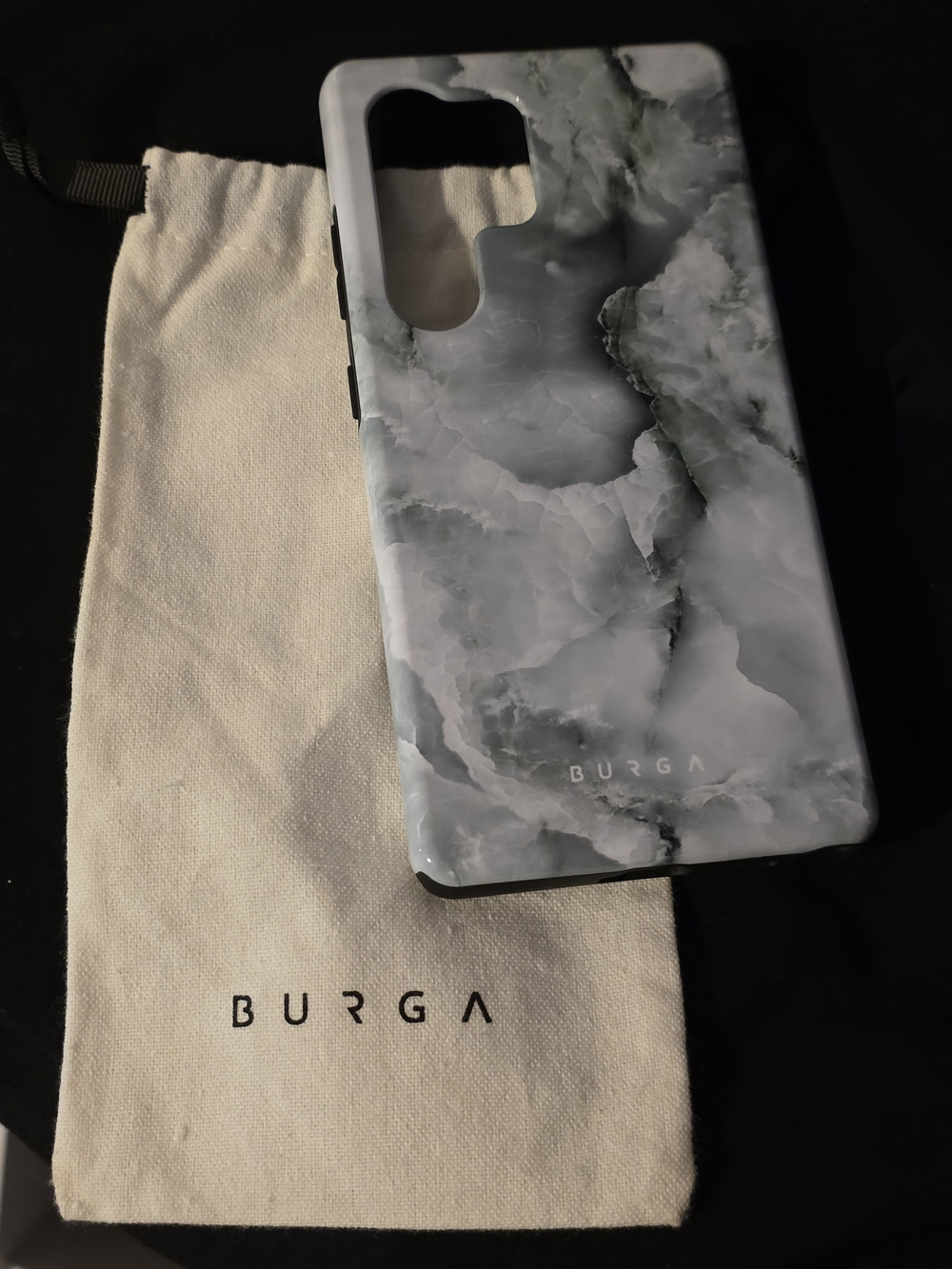 BURGA Misty Forest Green Marble Samsung Galaxy S25 Ultra Tough Case + Pouch